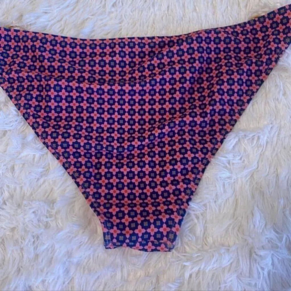 Lulu's pink multi print ring bikini swimsuit bathing suit size large - Picture 8 of 12